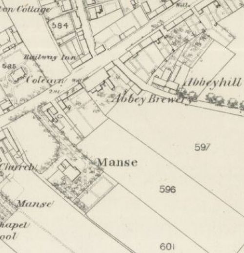 Map of 1861 showing the location of the Abbey Brewery