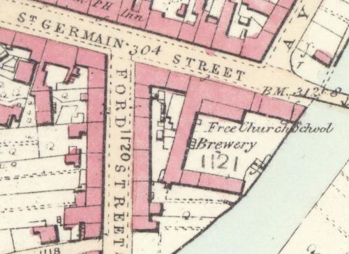 Map of 1855 showing the layout of the Catrine Brewery
