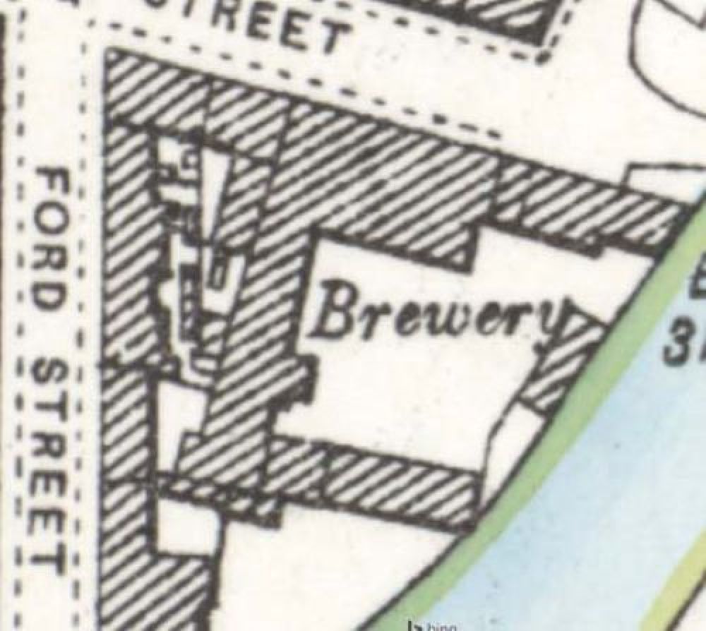 Map of 1892 showing the layout of the Catrine Brewery. © National Library of Scotland, 2023.