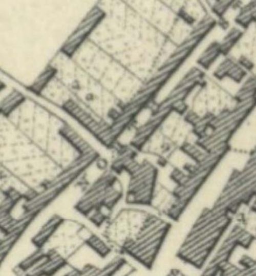 Map of 1854 showing the location of the Leven Brewery