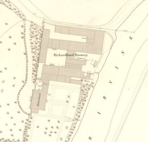 Map of 1857 showing the layout of the Richardland Brewery