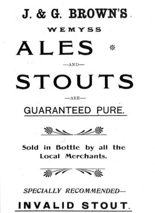 Advertisement for J. & G. Brown's ales and stouts