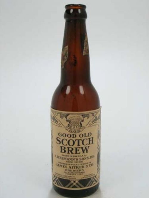 <p>A bottle from S. Liebmann Sons Inc, who licensed a non-alcoholic beer recipe from James Aitken & Co (Falkirk) Ltd and marketed it in the USA as Good Old Scotch Brew.</p>