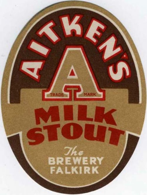 <p>A label for James Aitken & Co (Falkirk) Ltd's Milk Stout.</p>