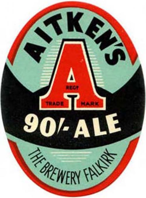 Label for James Aitken & Co (Falkirk) Ltd's 90/- Pale Ale