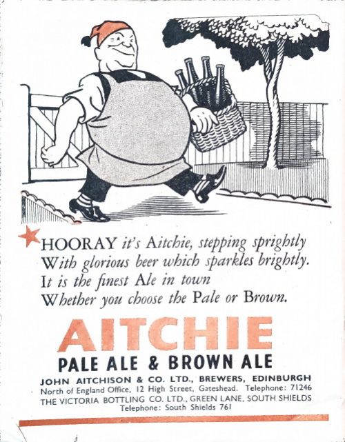 Advertisement for Aitchie Pale and Brown Ale