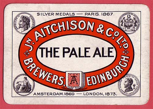 Playing card promoting John Aitchison & Co Ltd's Pale Ale