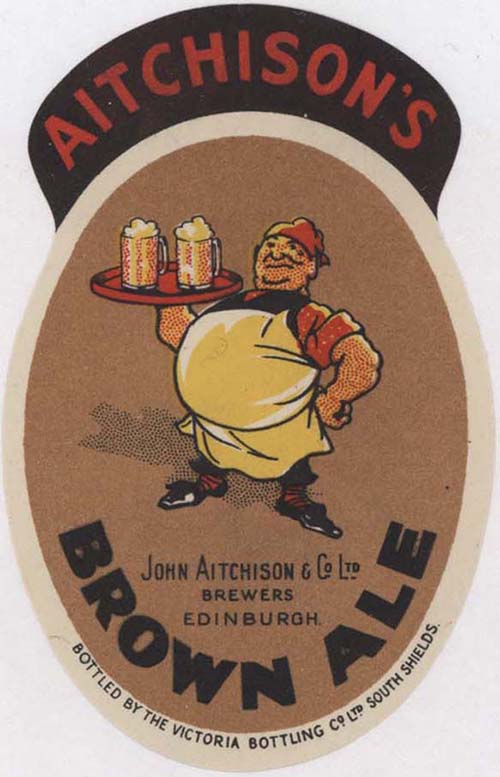 <p>A beer bottle label for John Aitchison & Co Ltd's Brown Ale.</p>