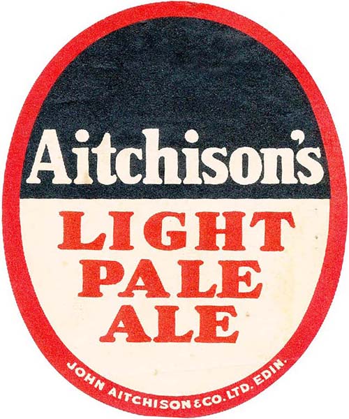 <p>A beer bottle label for John Aitchison & Co Ltd's Light Pale Ale.</p>