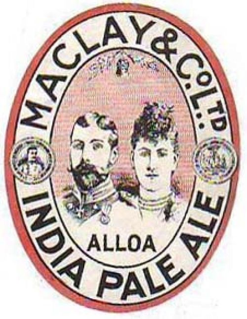 <p>Beer bottle label for Maclay & Co Ltd's India Pale Ale.</p>