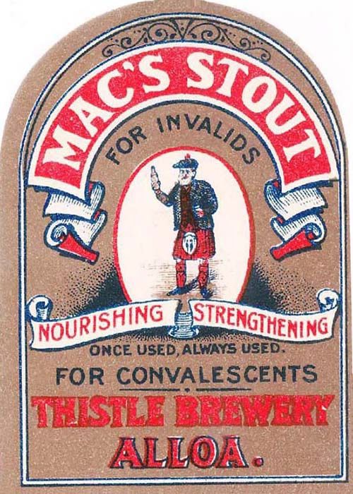 <p>Beer bottle label for Maclay & Co Ltd's Mac's Stout (for invalids!).</p>