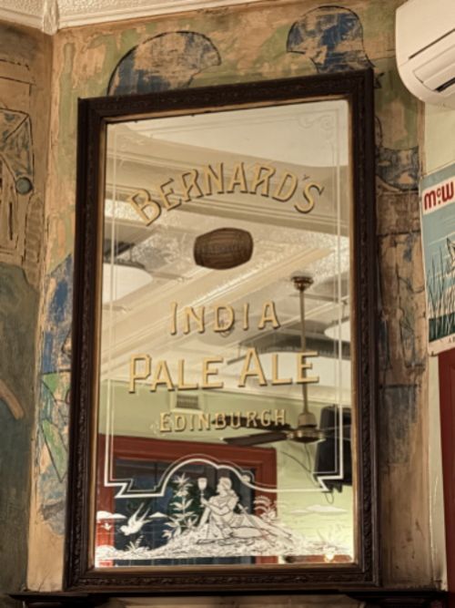Mirror advertising Bernard's India Pale Ale
