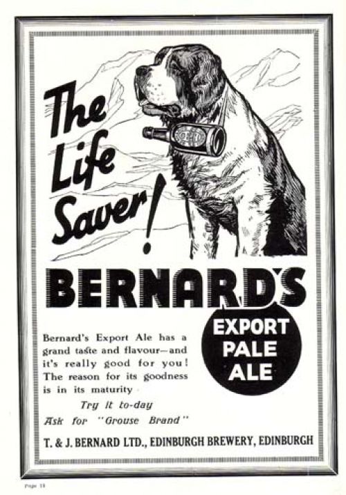 Advertisement for Thomas and James Bernard Ltd's Export Pale Ale