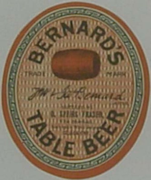 Label for Thomas and James Bernard's Table Beer